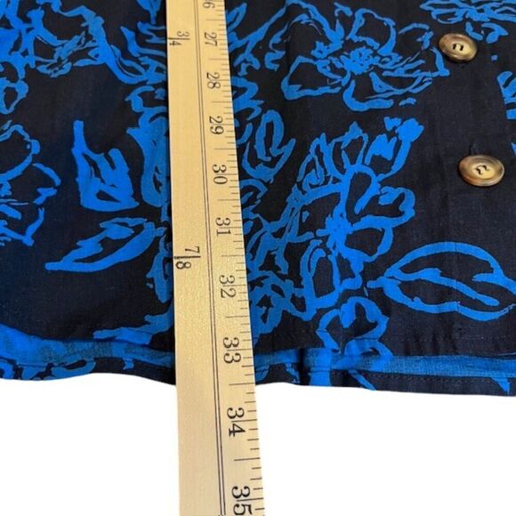 NWT Free People Linen "A Thing Called Love" Dress Blue Combo Mini Floral Size 8 - Picture 11 of 13